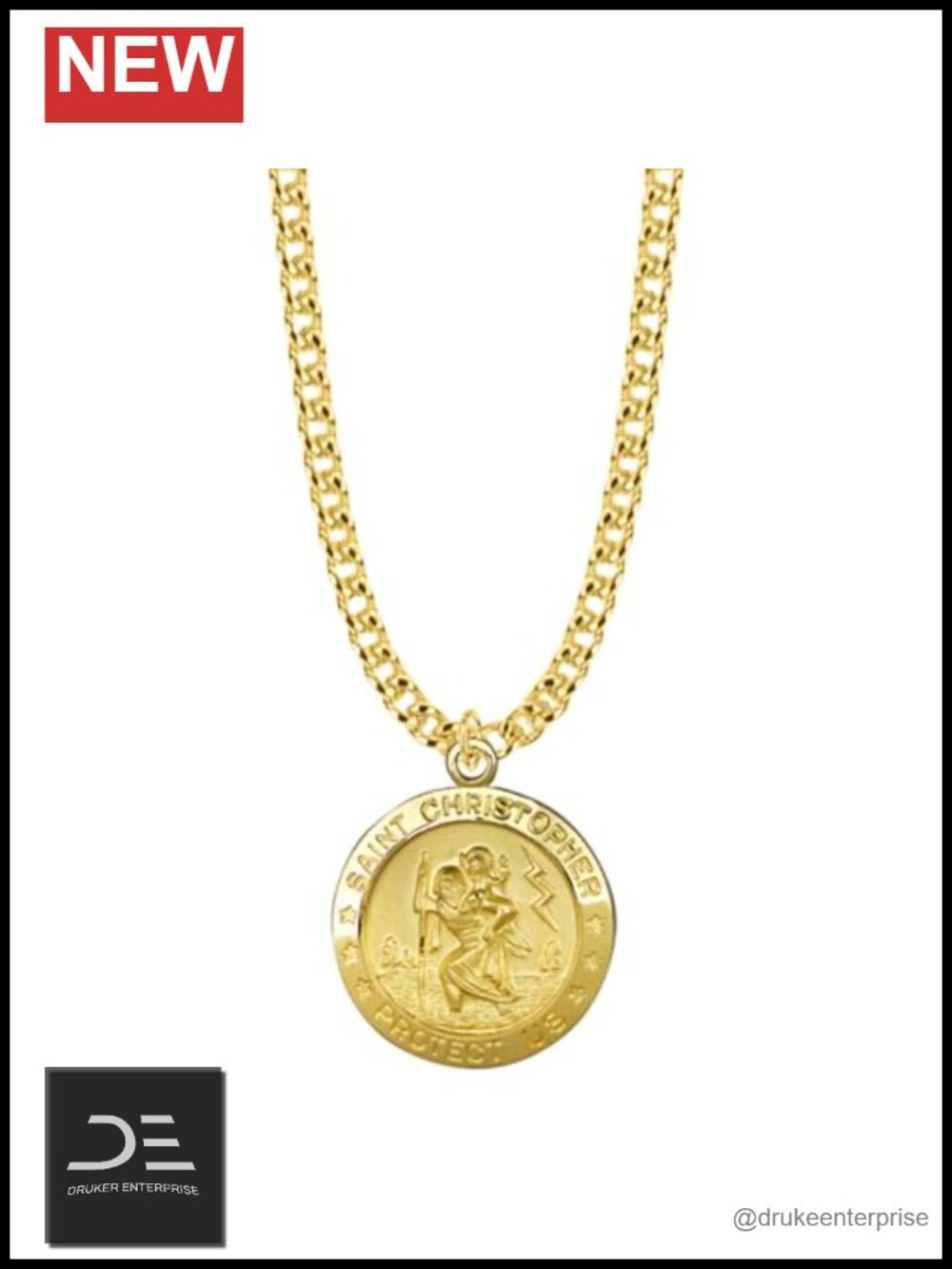 True Faith Jewelry Sterling Silver Saint Christopher Medal Patron Saint Pendant